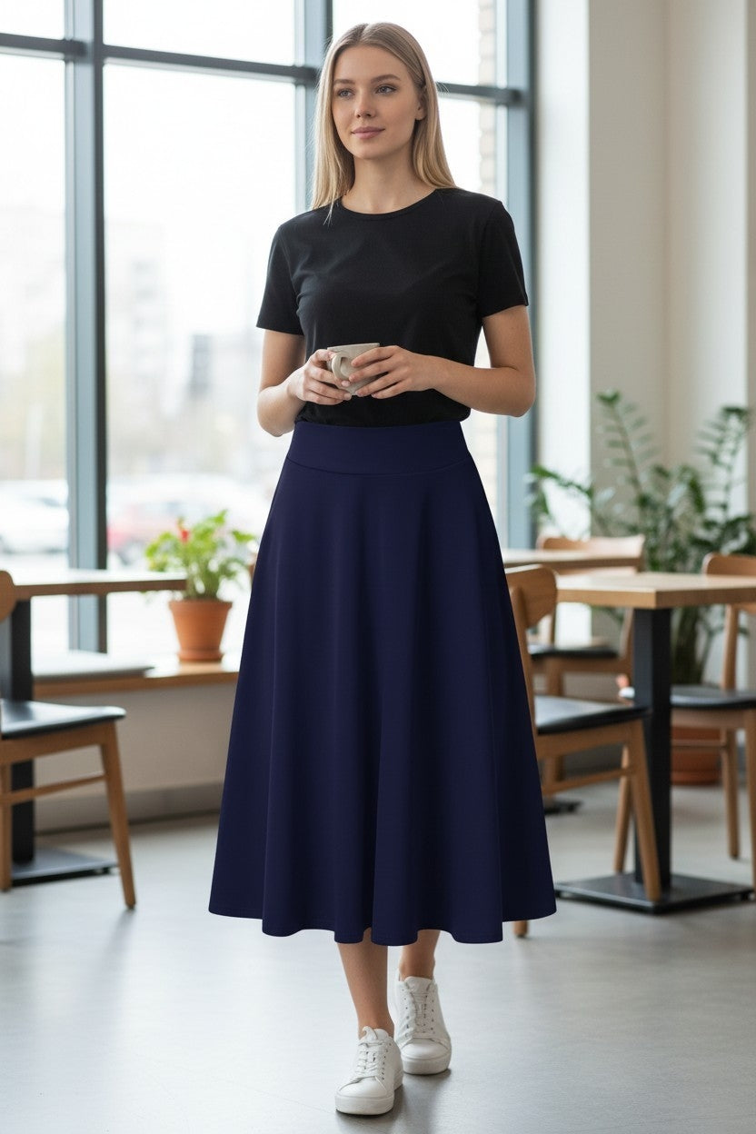 Flared Midi Skirt