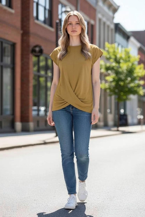 BASIC BLOUSE WITH FRONT KNOT