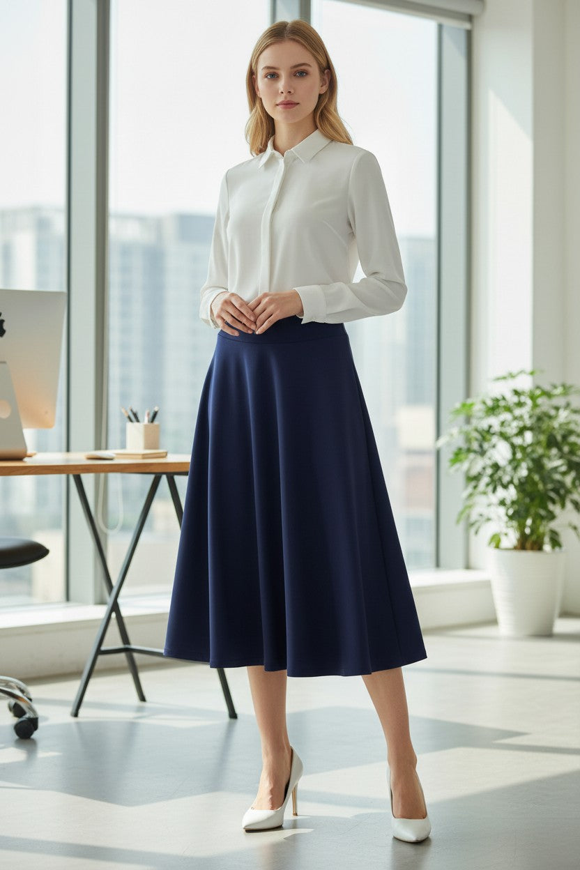 FLARED MIDI SKIRT