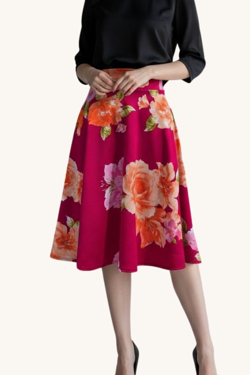 FLARED MIDI SKIRT