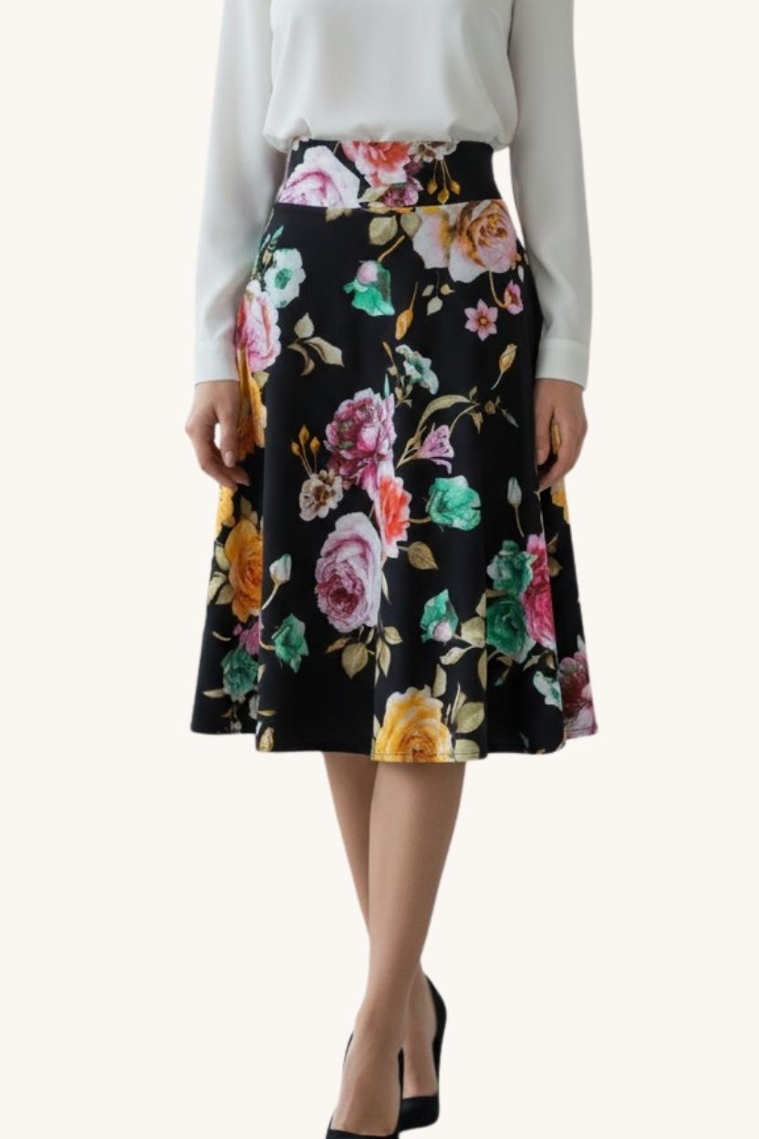 FLARED MIDI SKIRT