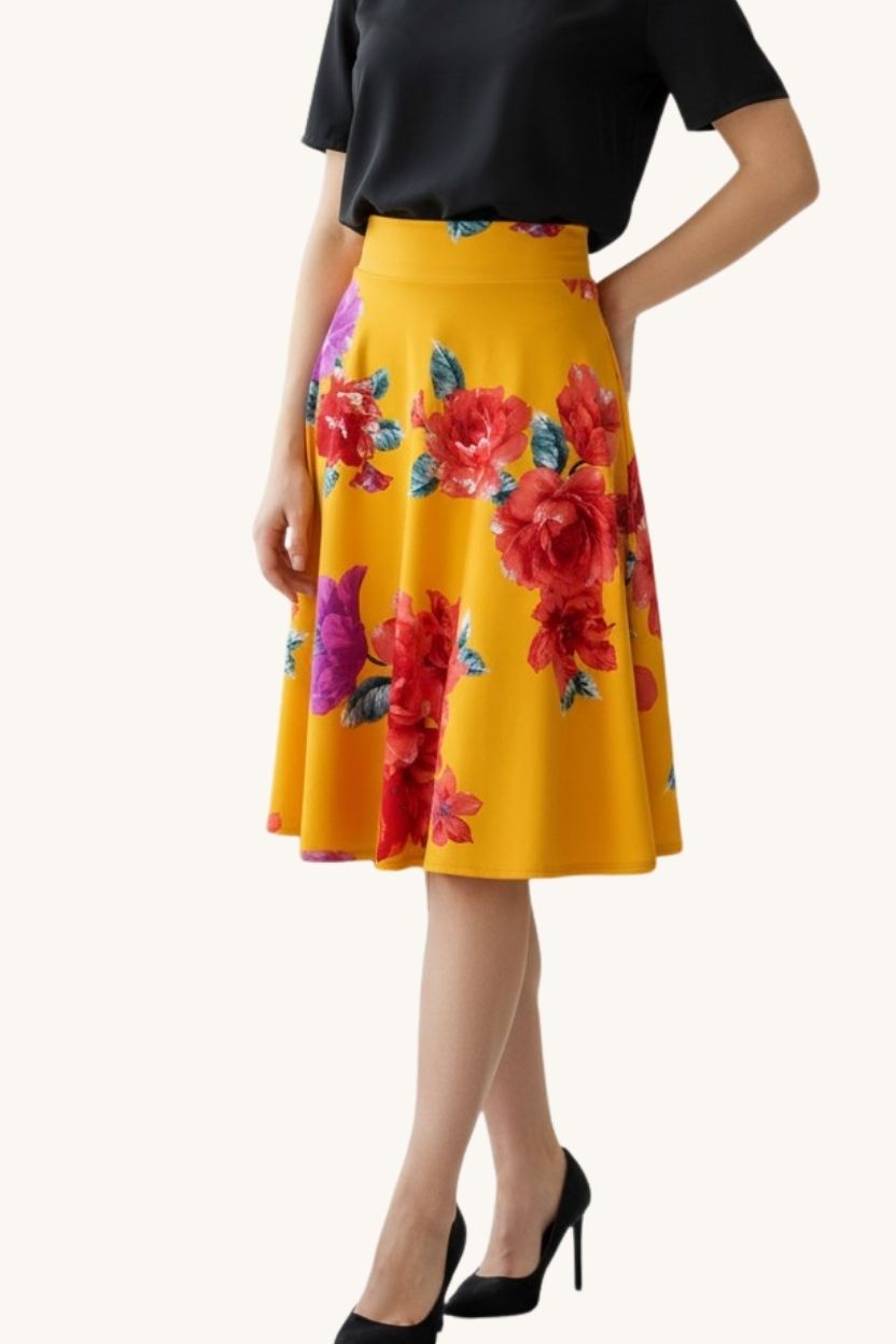 FLARED MIDI SKIRT